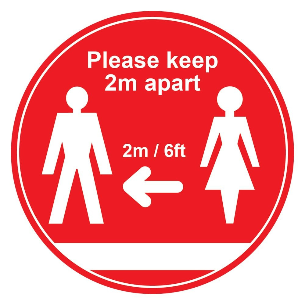Social Distancing | Keep 2 Metres Apart Floor Sign - PARRS