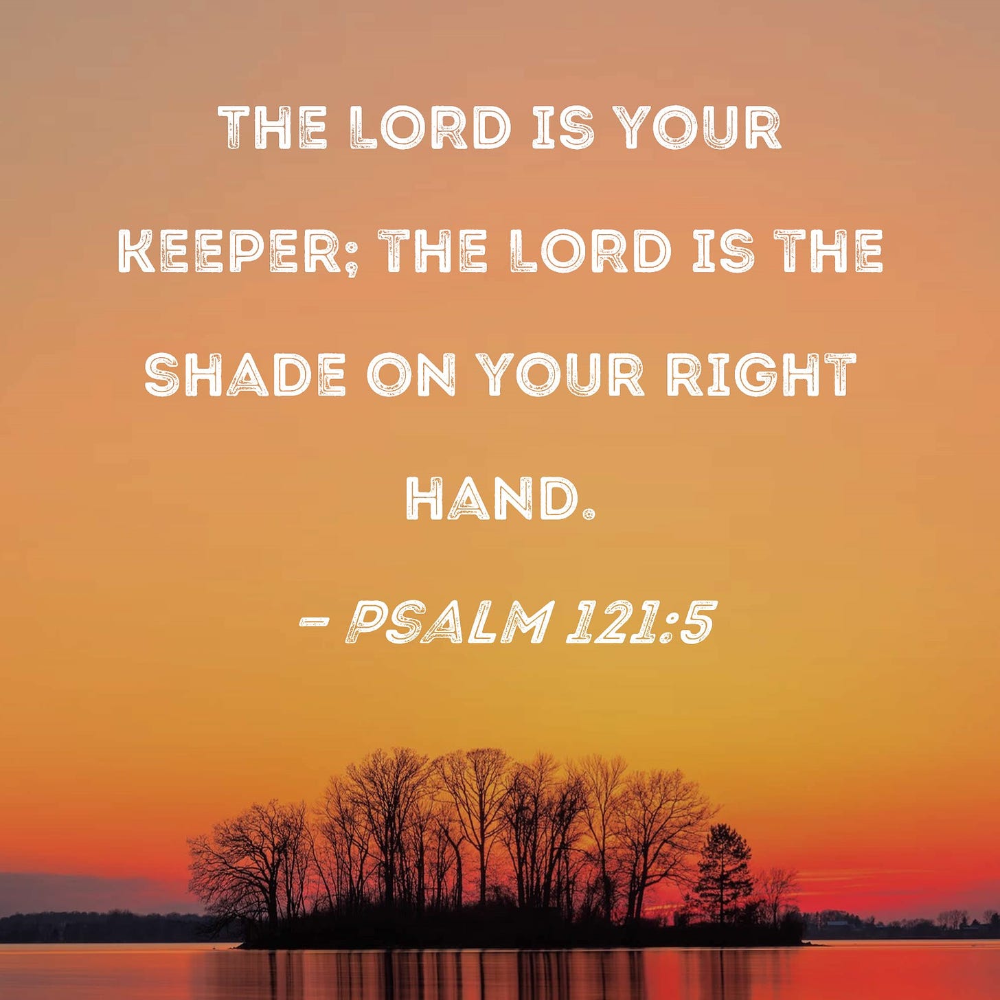 Psalm 121:5 The LORD is your keeper; the LORD is the shade on your right  hand.