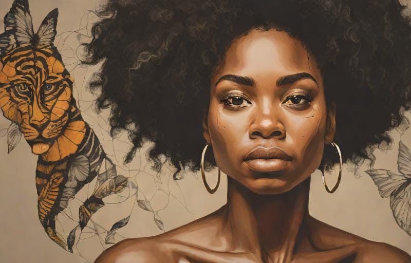Black woman changing and transforming art
