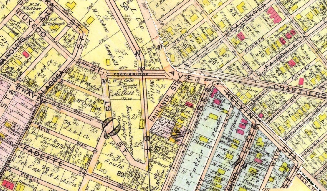 1923 map of the area where Sheraden skate park is today.
