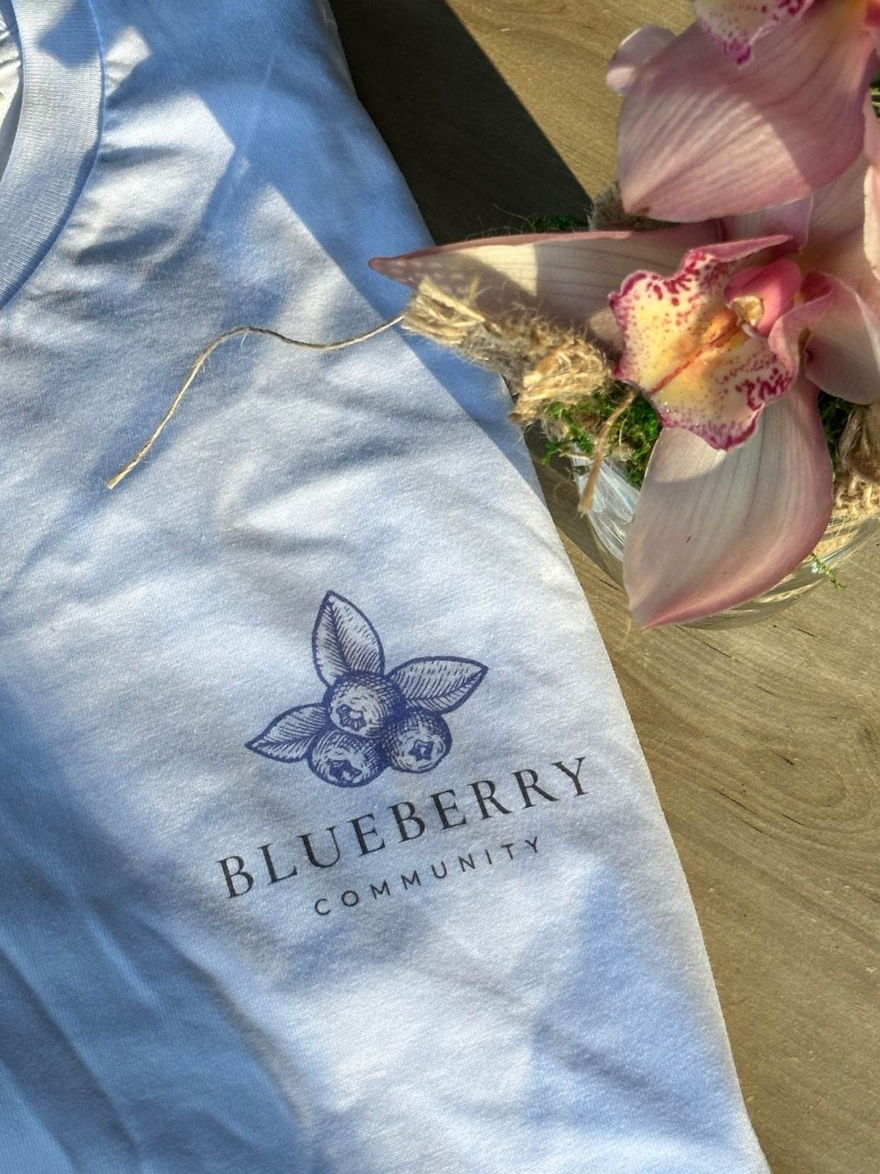 Photo t-shirt blanc logo blueberry