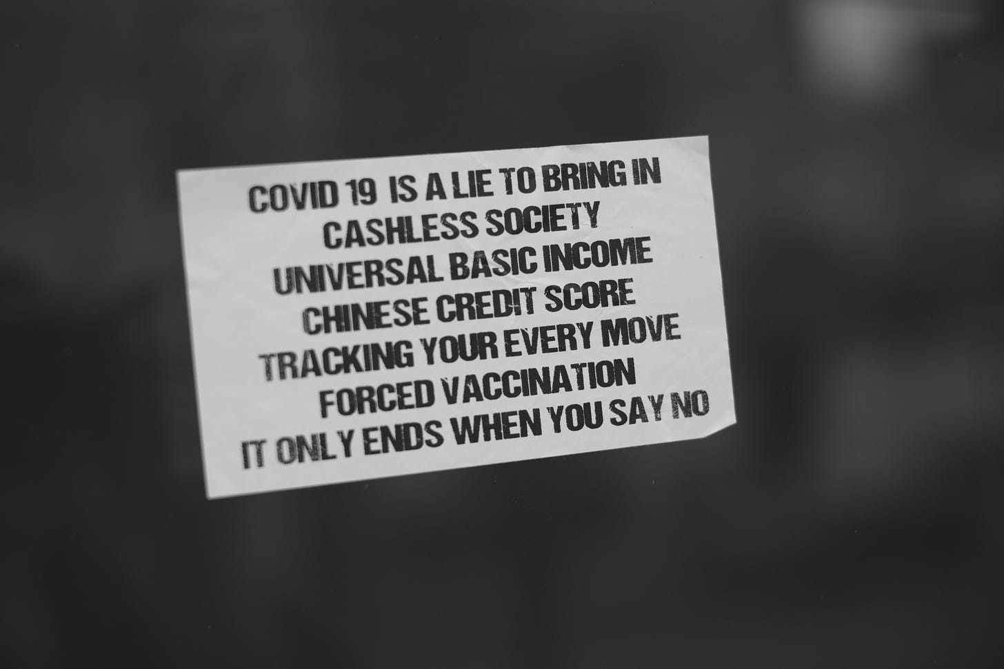 COVID is a lie to bring in cashless society
