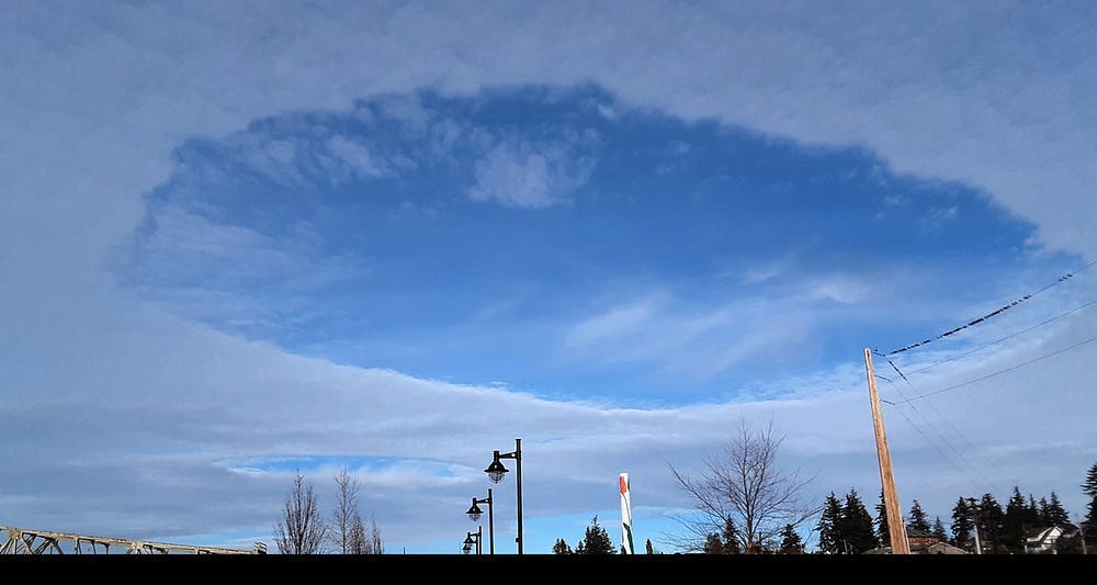 fall streak hole clouds punch clouds