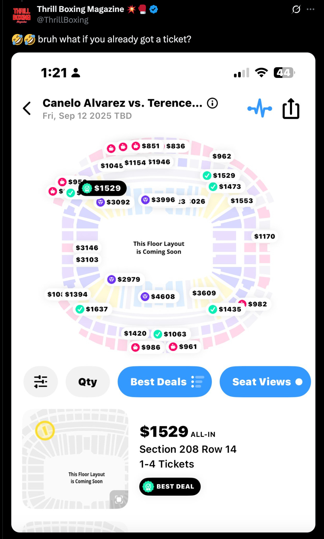 ThrillBoxing 🤣🤣 bruh what if you already got a ticket?