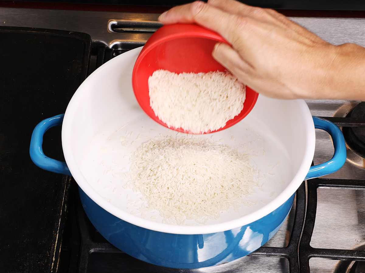 Pouring Rice into Pot