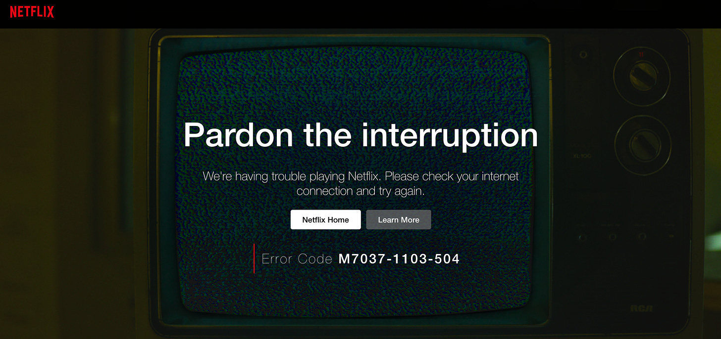 Netflix Tyson vs Paul fight buffering and error message