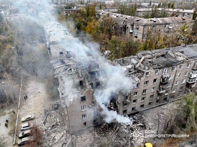 A Russian missile strike hit Ukraine's Dnipropetrovsk region on Nov. 11.