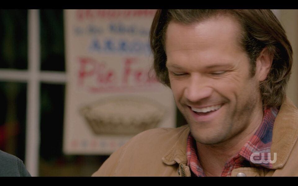 SPN Jared Padalecki laughing at Jensen Ackles Pie  festival