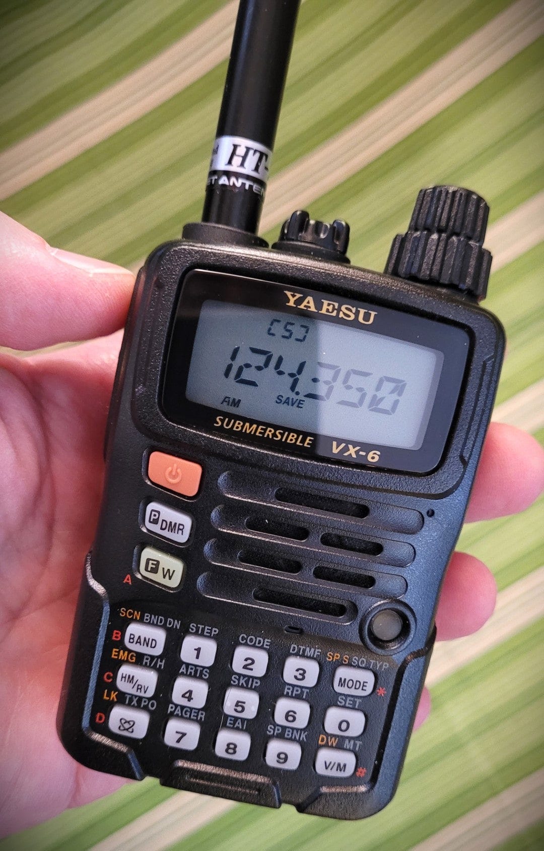 My trusty Yaesu VX-6R tuned to San Diego airport approach