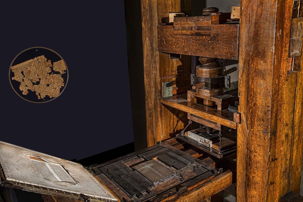 Image of an old printing press