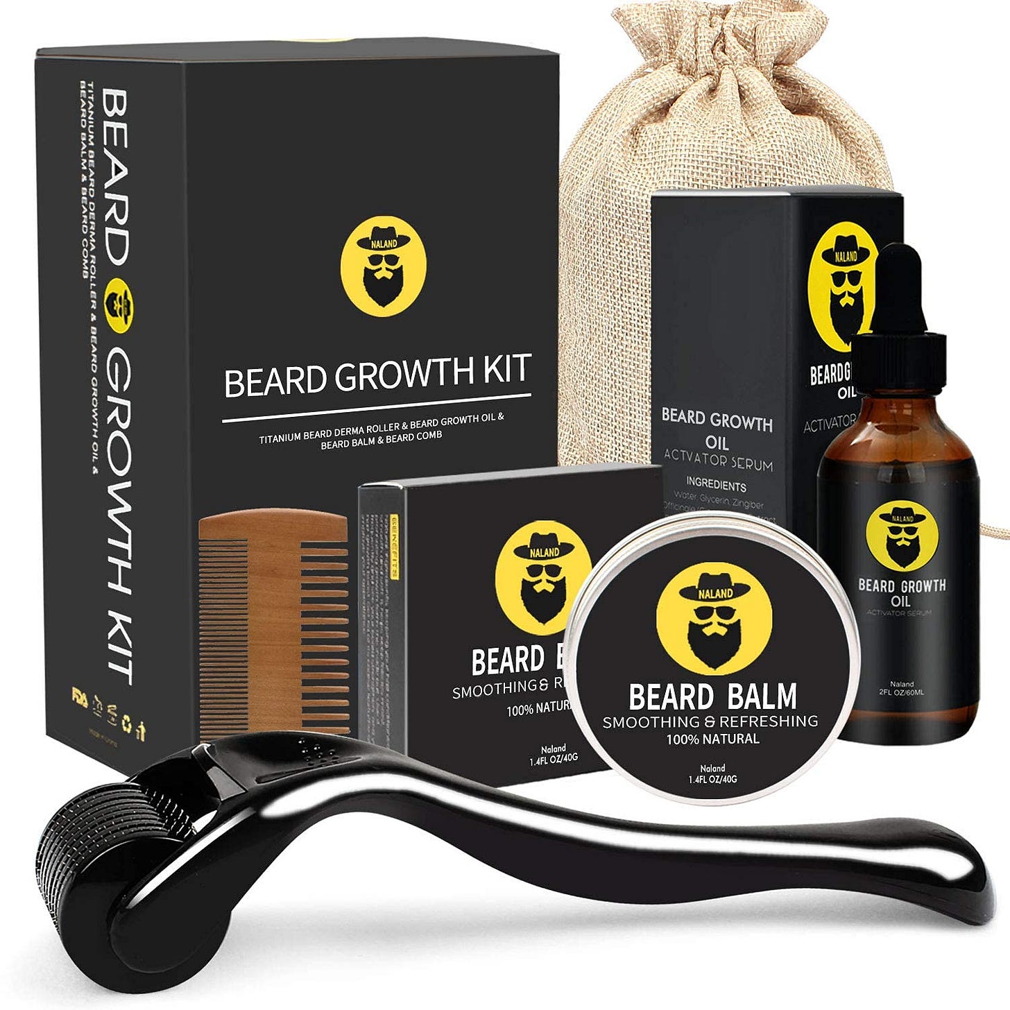 Amazon.com : Beard Growth Kit - Derma Roller for Beard Growth, Beard Growth  Serum Oil (2oz), Beard Balm and Comb, Stimulate Beard and Hair Growth -  Gifts for Men Dad Him Boyfriend