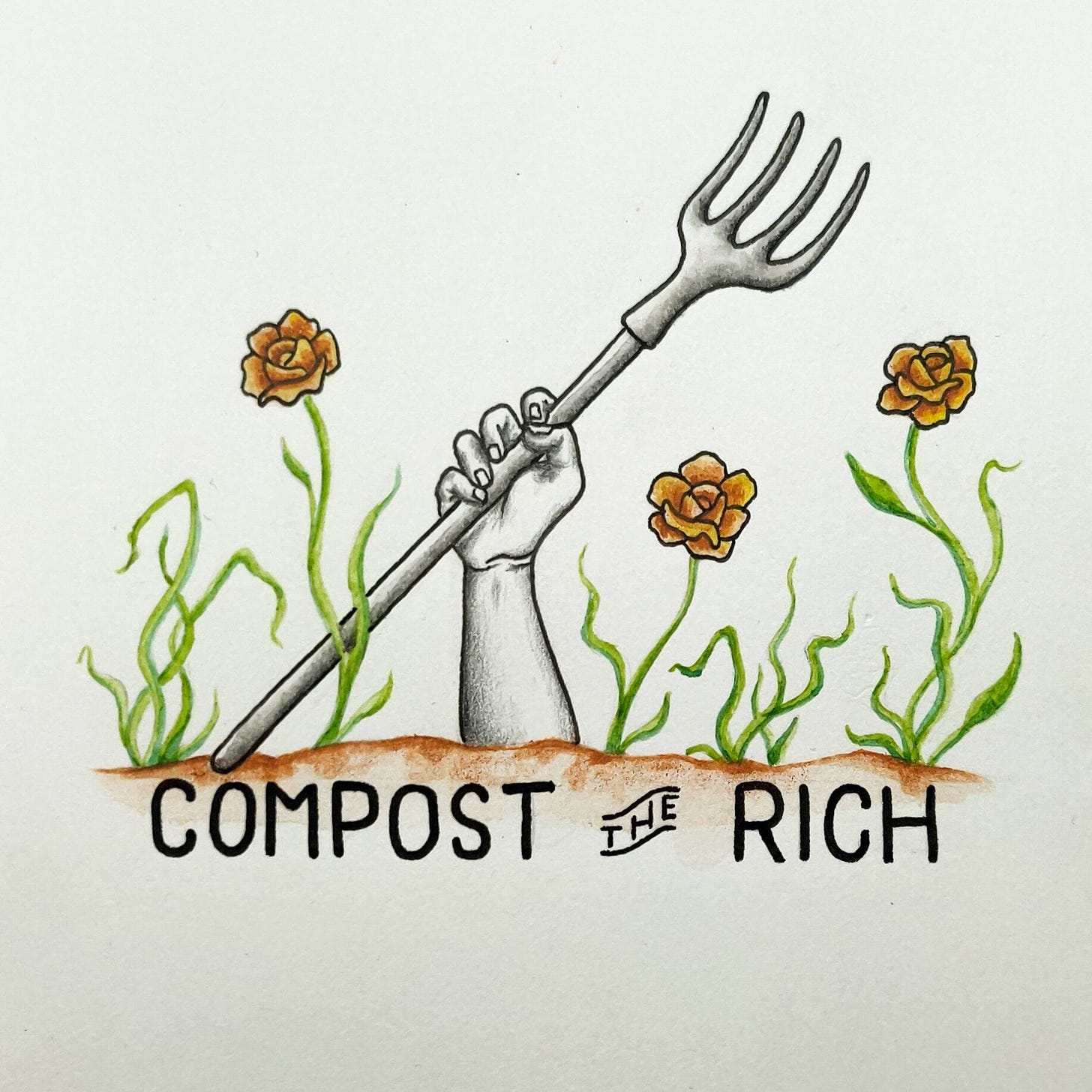 Compost the Rich Vinyl Sticker Art Farmer Activist - Etsy