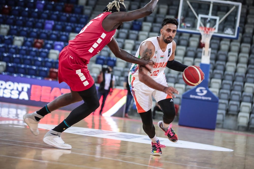 Amjyot Singh for India vs Lebanon 2021 FIBA Asia Cup Qualifiers