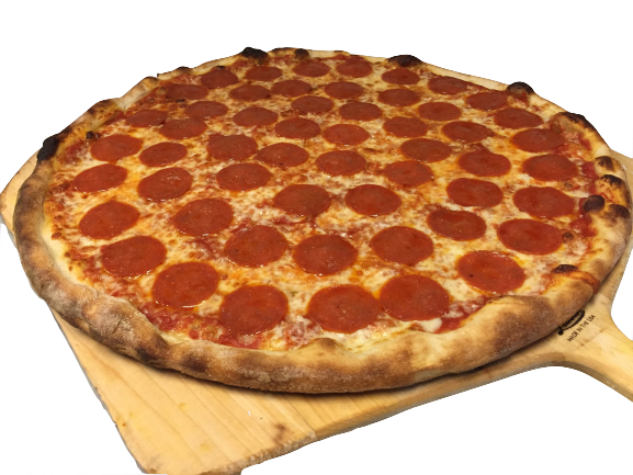 pepperoni pizza with pepperoni uniformly placed