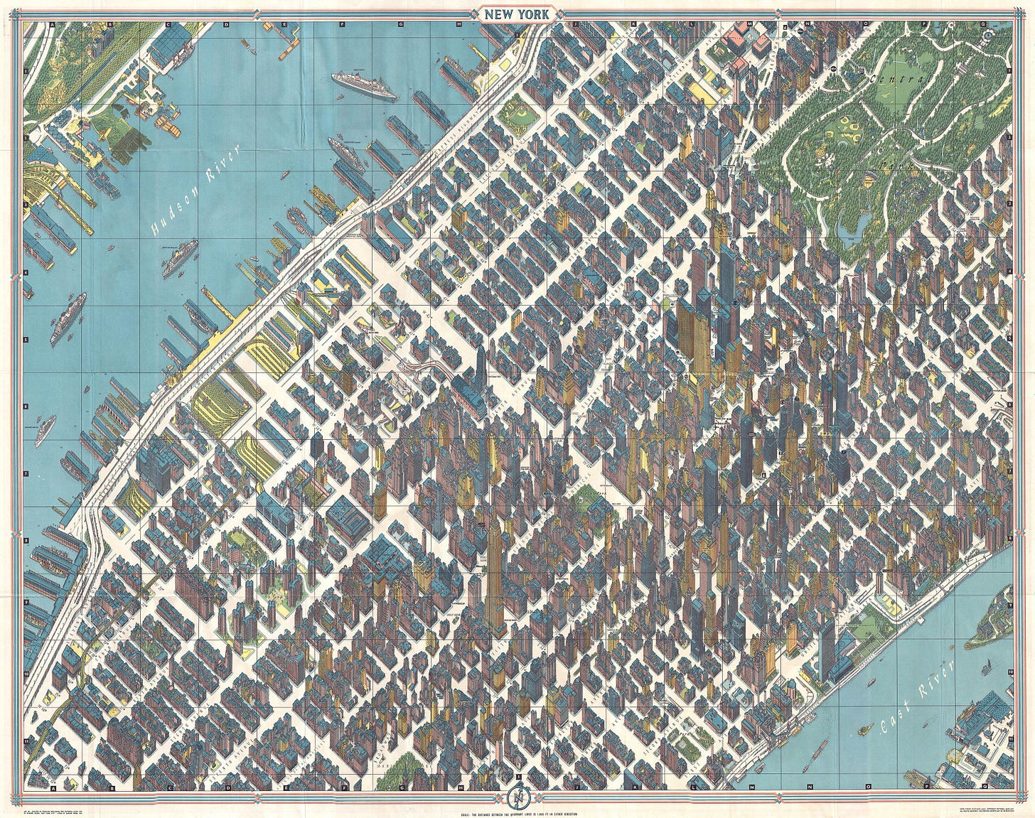 New York Picture Map by Herman Bollmann, 1962.