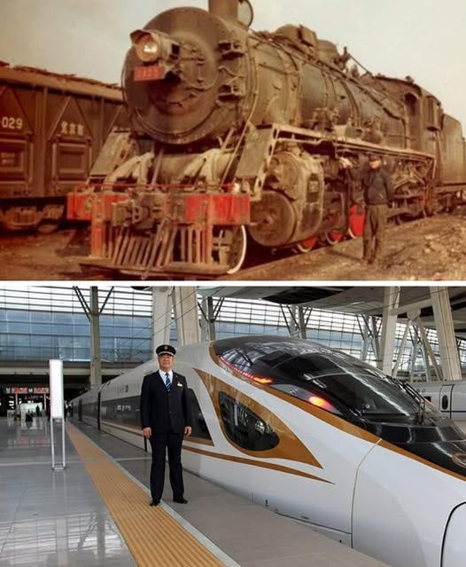 May be an image of 1 person, train, railroad and text