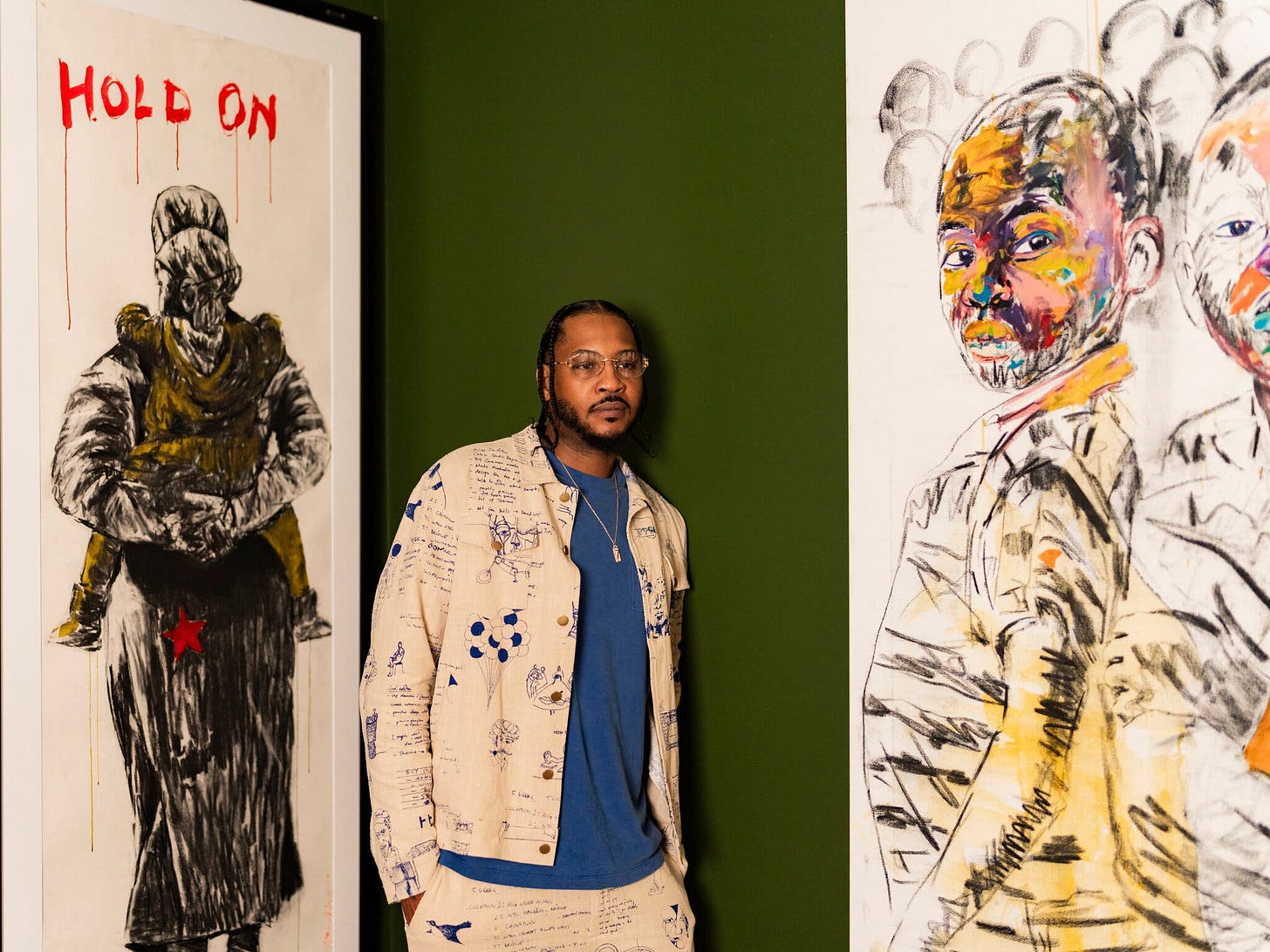 Imagen de Carmelo Anthony en una exposición de arte
