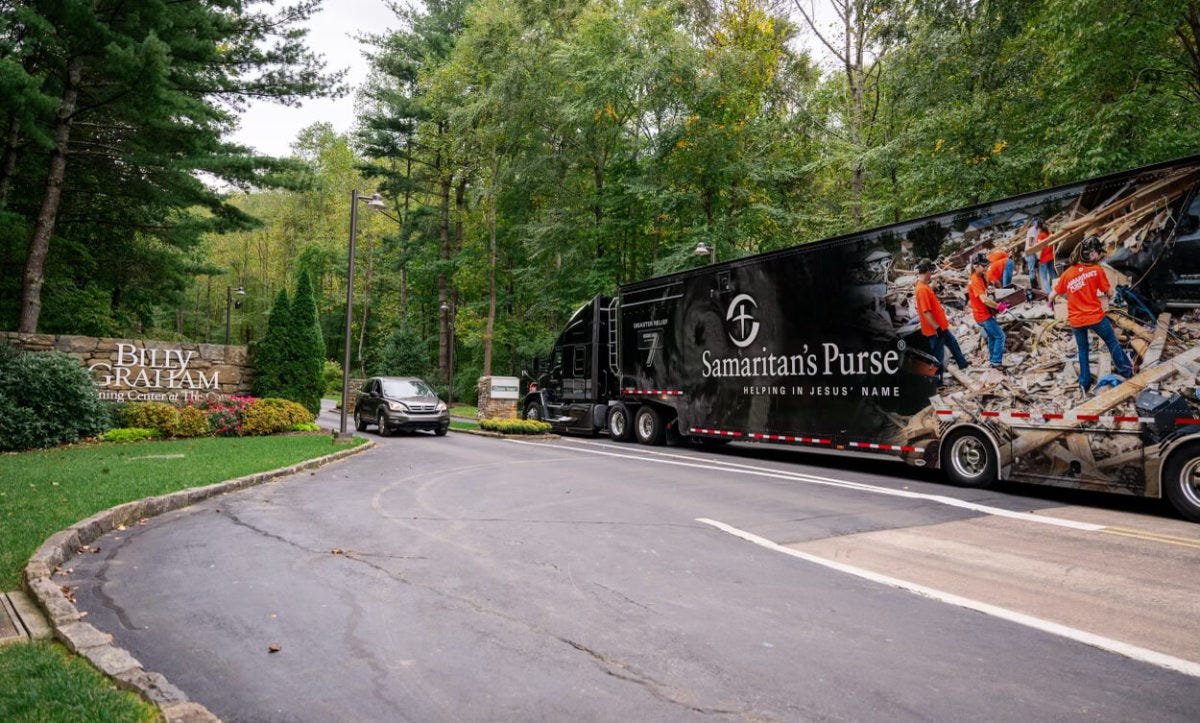 A truck deployed by Samaritan's Purse