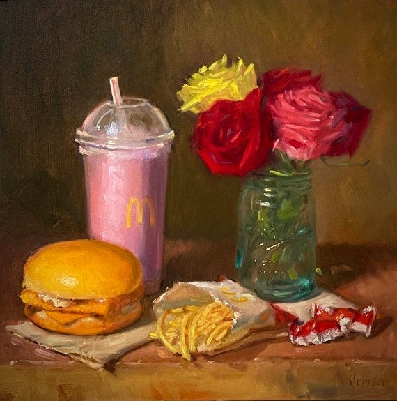 McDonald's Filet-O-Fish - NOAH VERRIER Original still life oil painting,  Signed fine art print