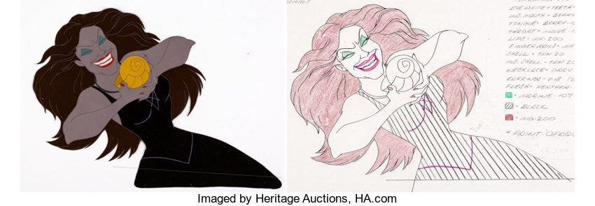 The Little Mermaid Vanessa (Ursula) Color Model Cel (Walt Disney, | Lot  #97257 | Heritage Auctions