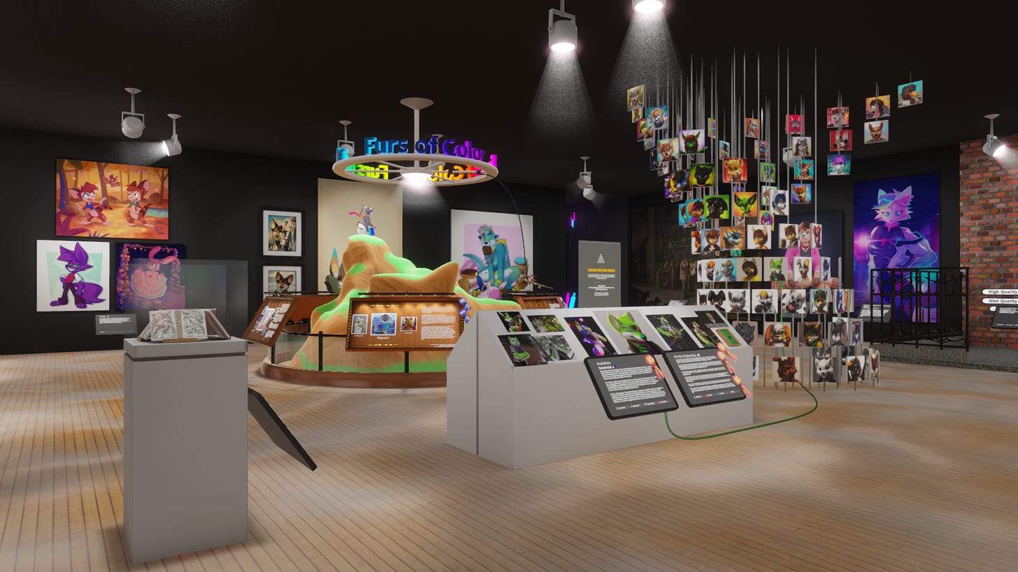 This is a view of the part of the museum downstairs, featuring the Furs of Color exhibit among many others.