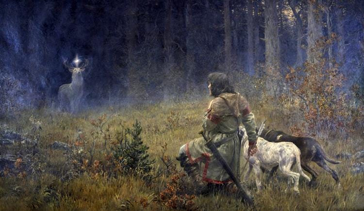 Vision of St. Hubert - Wilhelm Karl Rauber