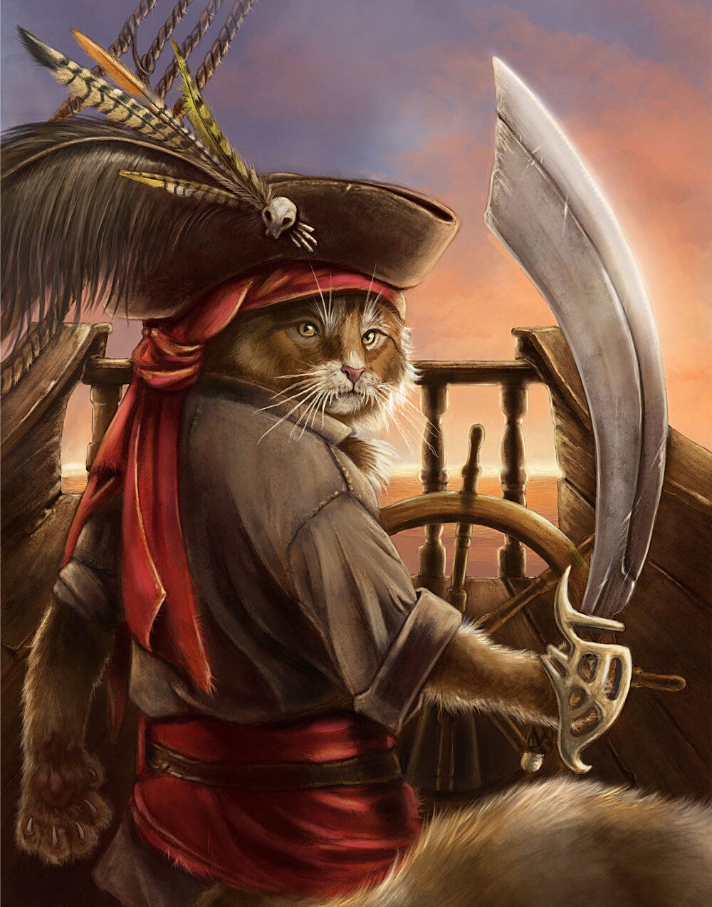 Pirate Cat Art Print — Art of Sarah Dahlinger