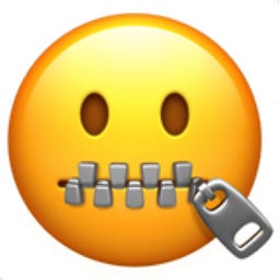 Zipper-Mouth Face Emoji (U+1F910)