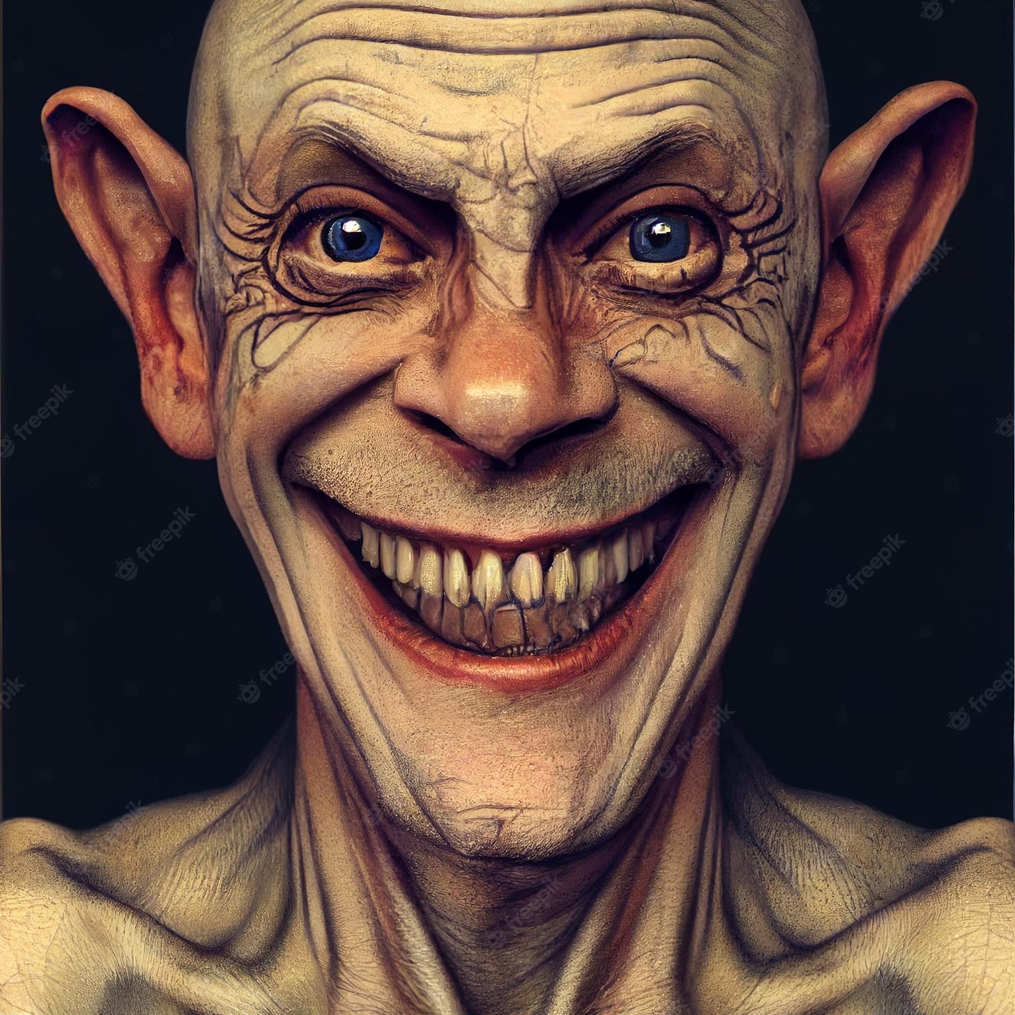 Premium Photo | Creepy man portrait horror illustration