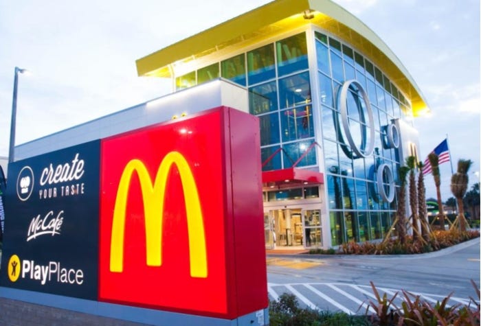 McDonalds at Sand Lake Road and Internation Drive in Orlando interior view