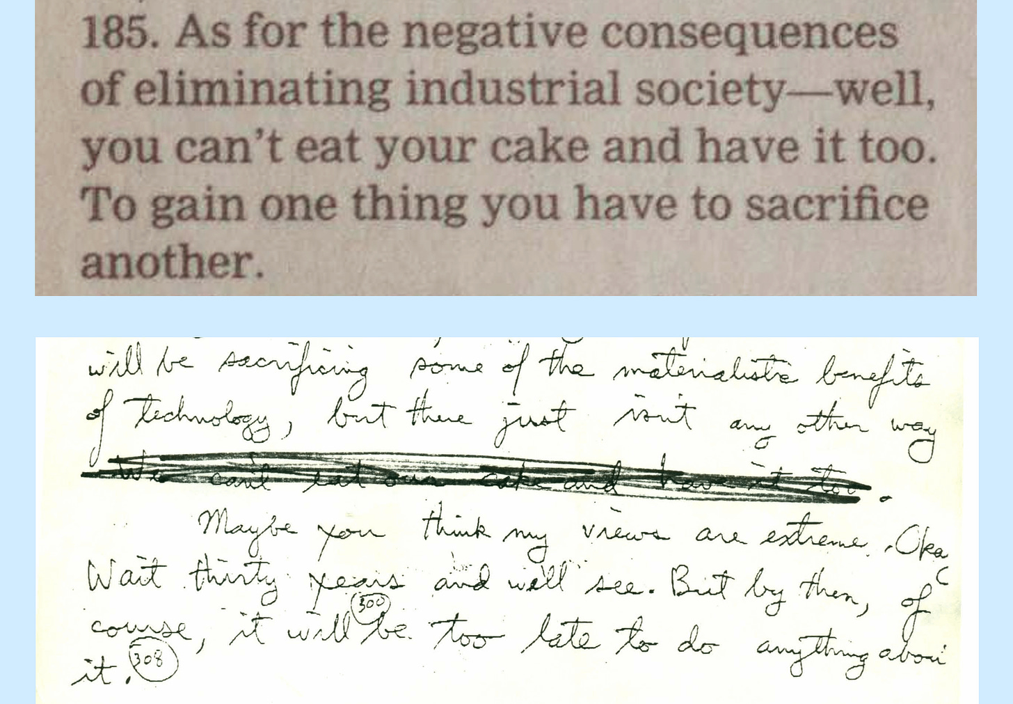 The 'you can't eat your cake and have it too' letter that helped the FBI get  a warrant to search the Unabomber's cabin : r/interestingasfuck