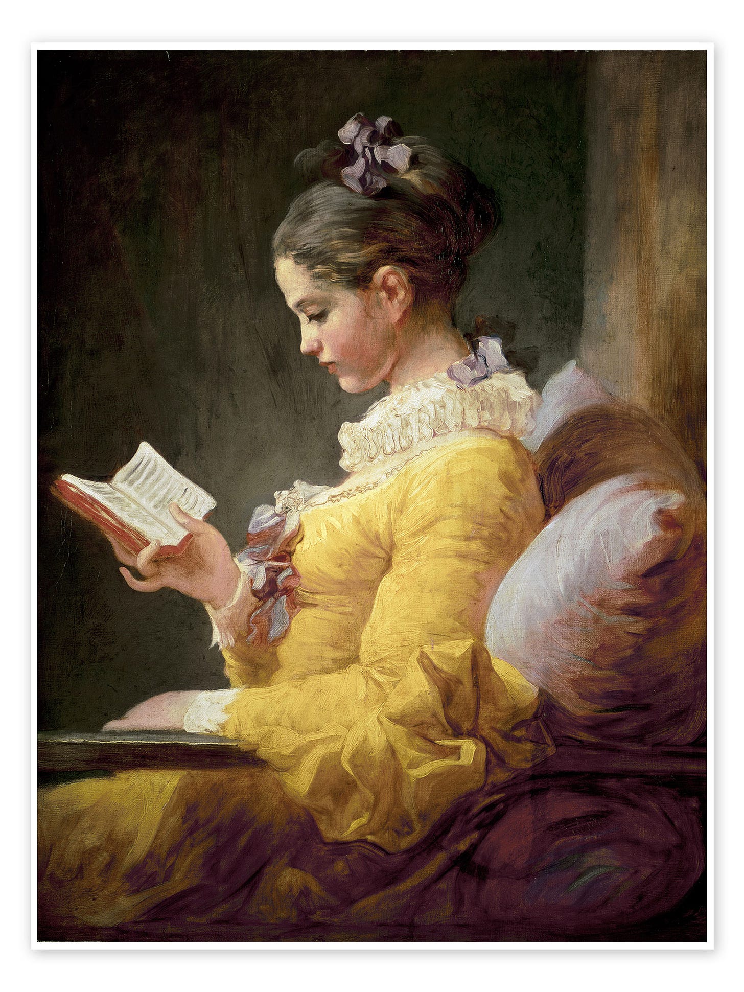 A Young Girl Reading print by Jean-Honoré Fragonard | Posterlounge