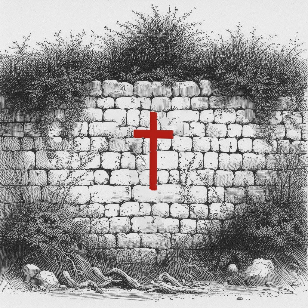 A Trilogy of Murders, the Batey red cross, Blaydon Bank, Singular Discoveries, Paul Brown / DALL-E