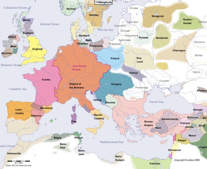 Euratlas Periodis Web - Map of Europe in Year 1100