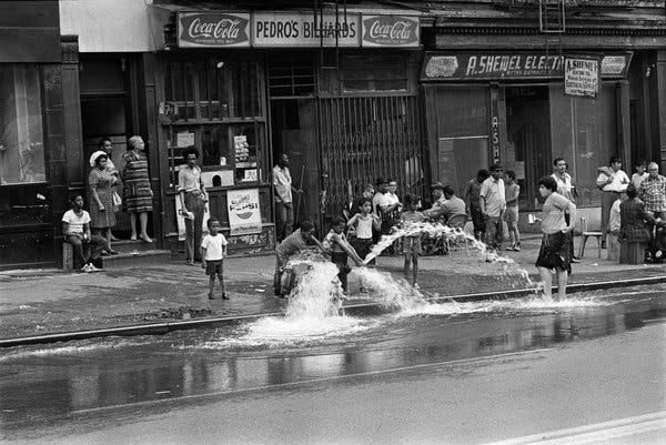 On 116th Street near Fifth Avenue. June 8, 1971.