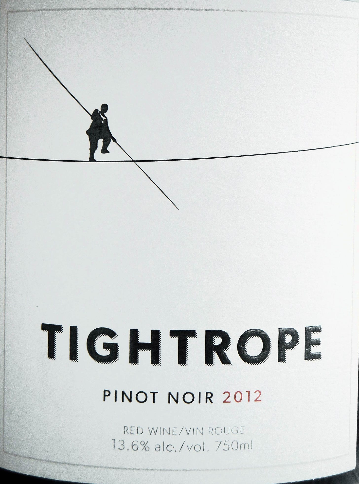 Tightrope Pinot Noir 2012 Label - BC Pinot Noir Tasting Review 19 