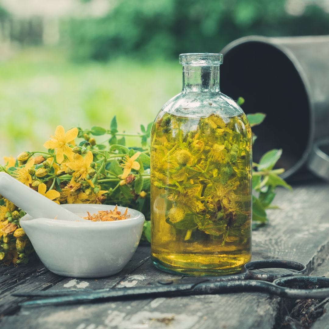infusing oil with herbs and flowers