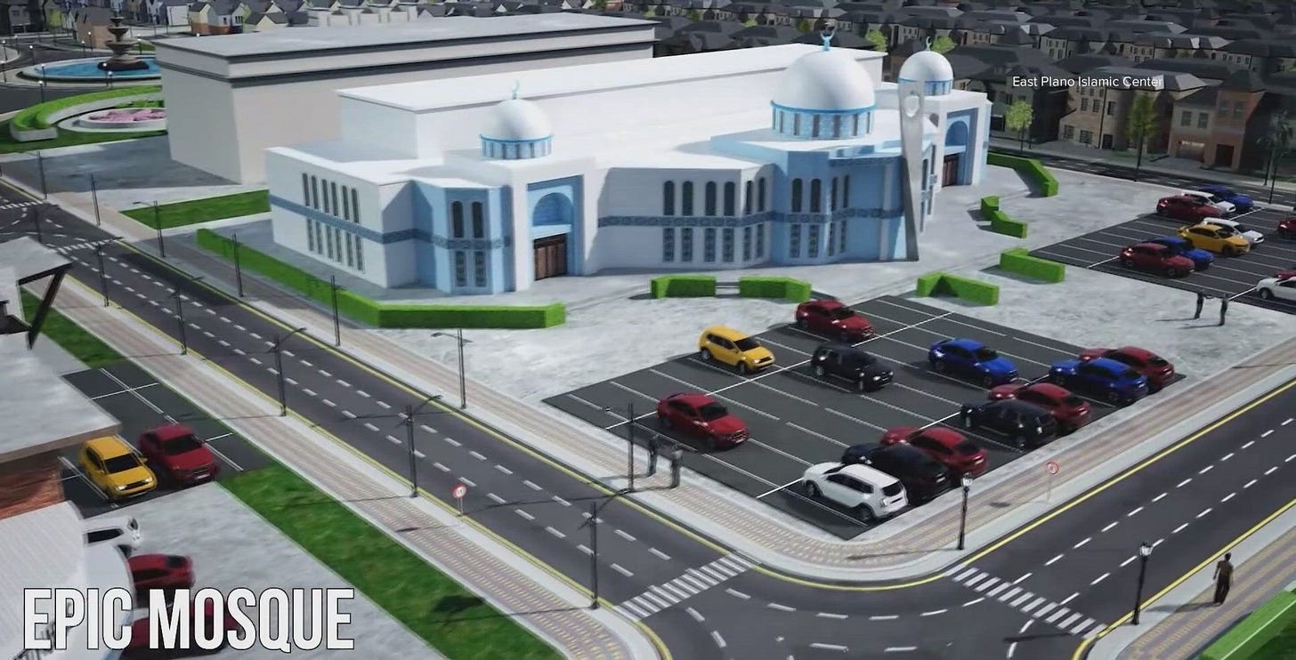 The centerpiece of EPIC City will be this mosque and a K-12 Islamic School, leading to worries of a "no-go-zone" for non-muslims. The centerpiece of EPIC City will be this mosque and a K-12 Islamic School, leading to worries of a "no-go-zone" for non-muslims.