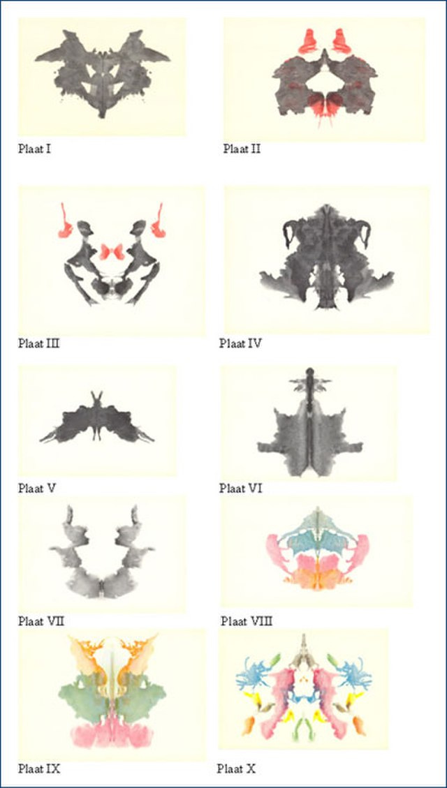 Picture of ink blots used as Rorschach Tests