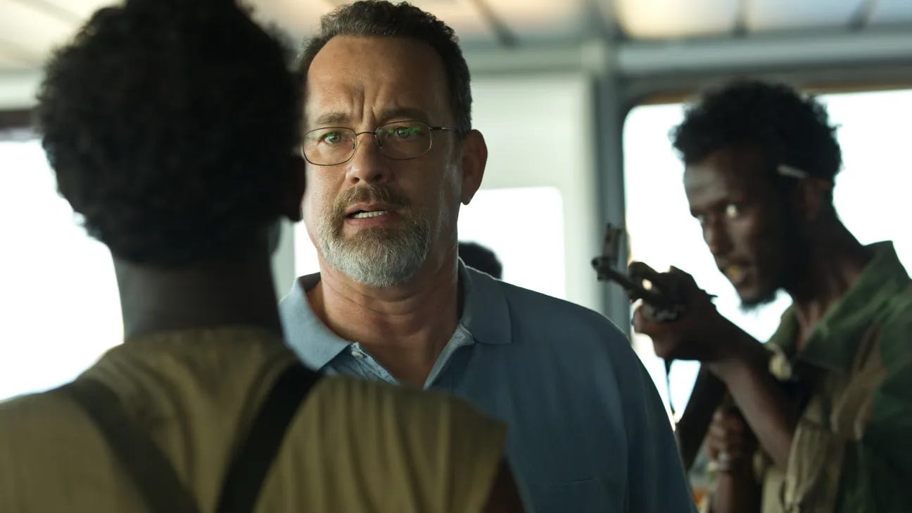 Still from the 2013 thriller film Captain Phillips featuring Tom Hanks