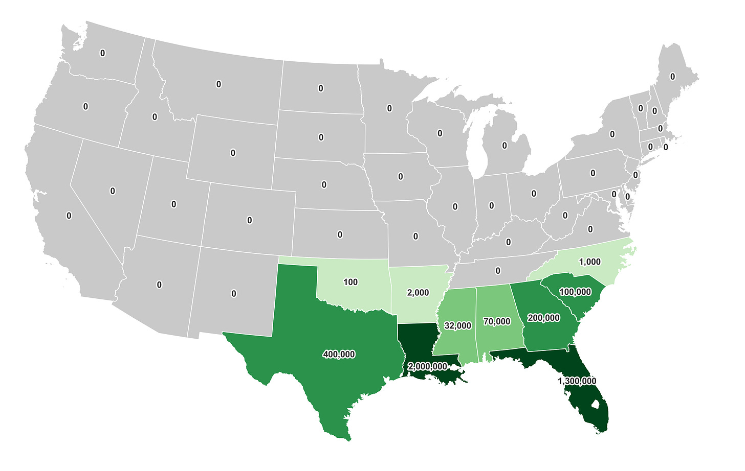 Gator Population in the United States : r/MapPorn