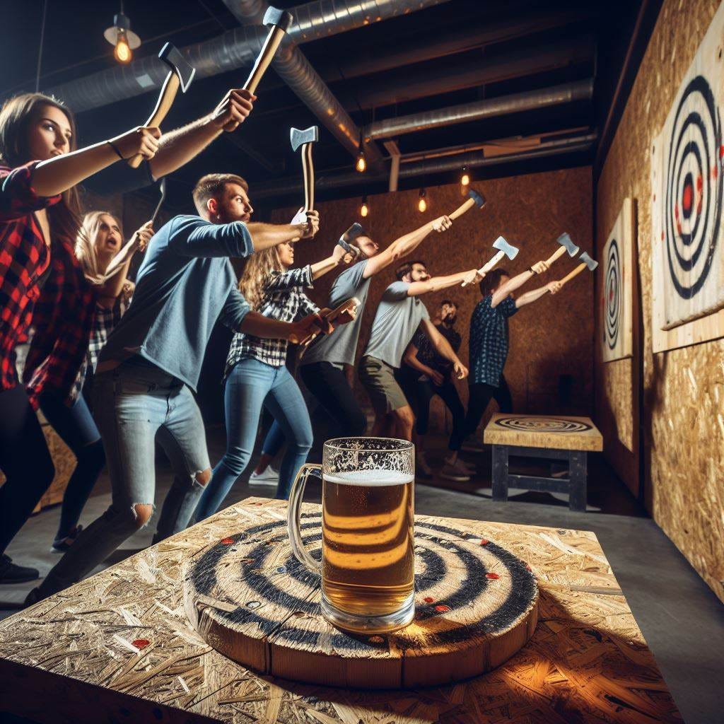 Axe throwing contest