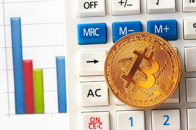Free photo bitcoin coin and calculator
