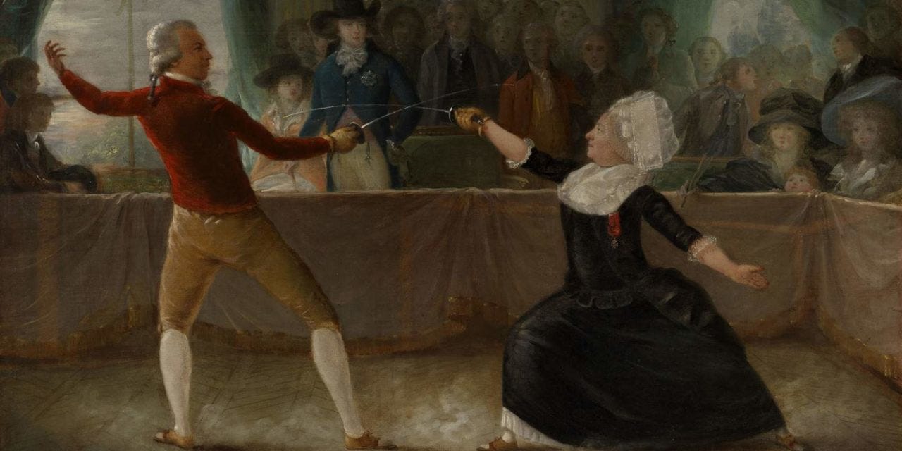 1787-9 – Alexandre-August Robineau, The Fencing-Match between the Chevalier de Saint-George and the Chevalier d’Eon