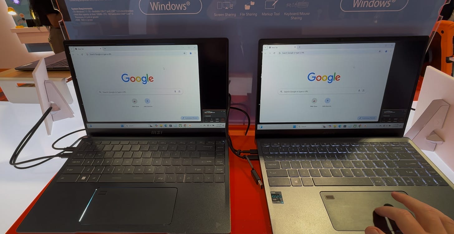 A couple of laptops on a table

Description automatically generated