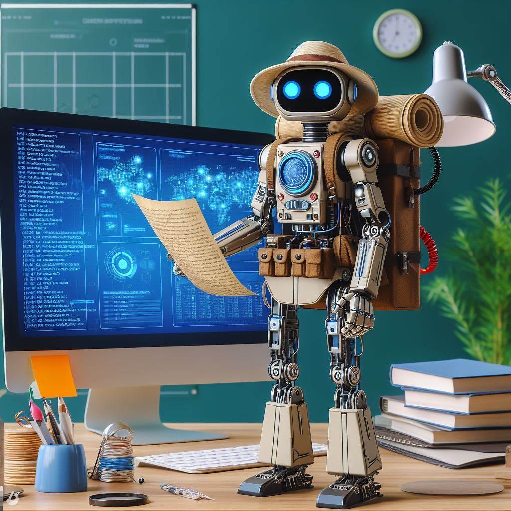 A explorer robot is designing a tutorial with the title: MongoDB Java Integration Guide: Inserting Documents into MongoDB Collections in Java in a office.