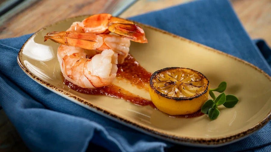 Jumbo Shrimp Cocktail with prosecco cocktail sauce and grilled lemon