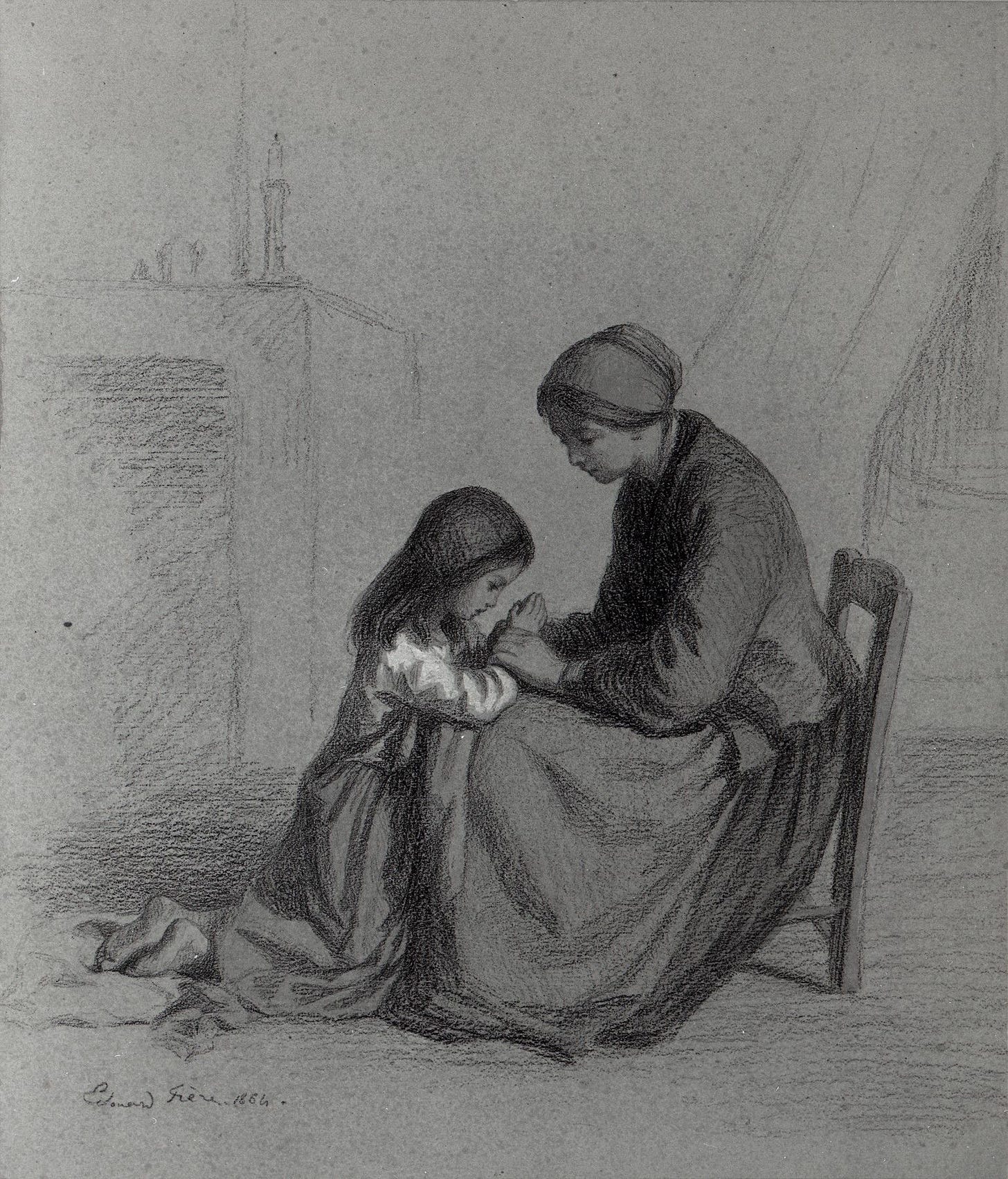 Child Praying at Mother's Knee | The Walters Art Museum | Children ...