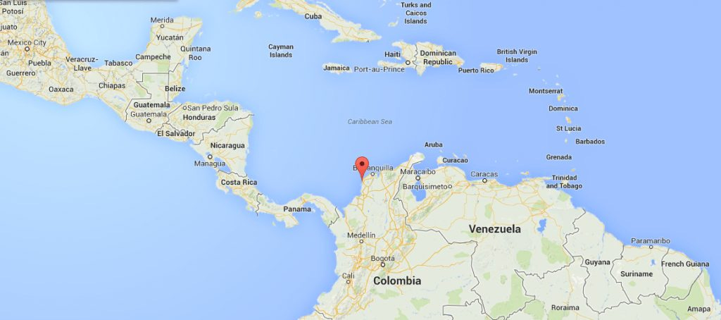 location map of Cartagena-Columbia