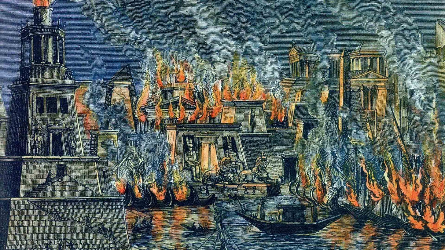 The Fire of Alexandria by Hermann Goll (1876) The Fire of Alexandria by Hermann Goll (1876)